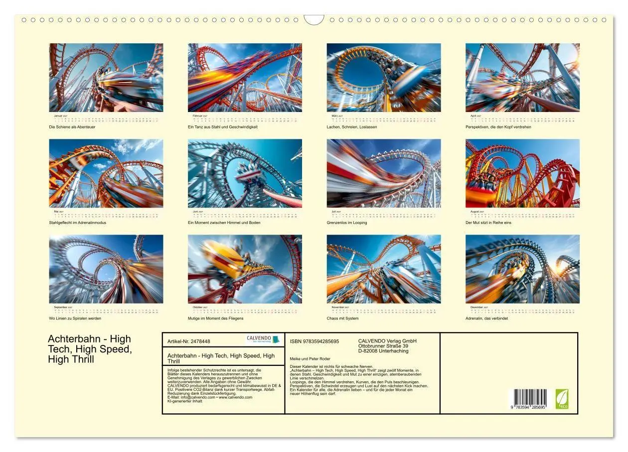 Bild: 9783594285695 | Achterbahn - High Tech, High Speed, High Thrill (Wandkalender 2027...
