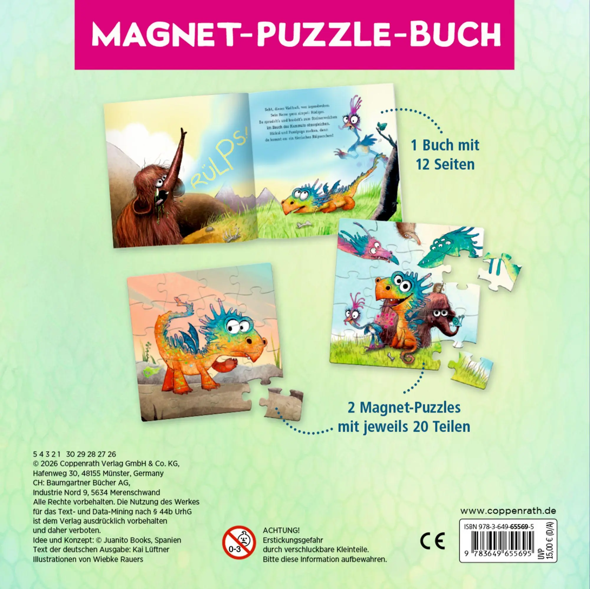 Rückseite: 9783649655695 | Magnet-Puzzlebuch: Furzipups | Kai Lüftner | Buch | 12 S. | Deutsch
