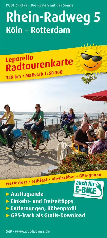 Cover: 9783899205695 | Rhein-Radweg 5 Köln - Rotterdam Radwanderkarte 1 : 50 000 | Deutsch
