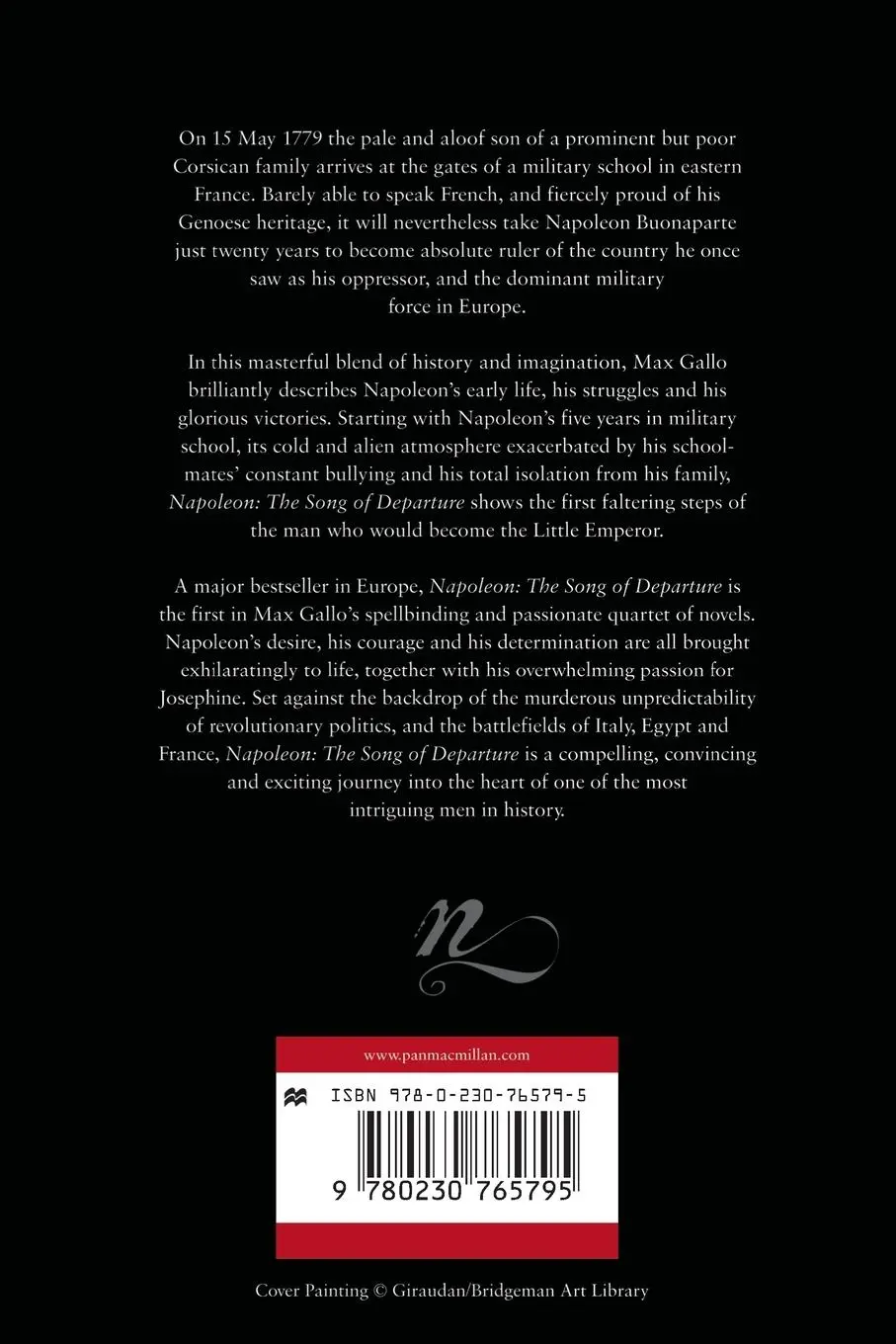 Rückseite: 9780230765795 | Napoleon 1 | The Song of Departure | Max Gallo | Taschenbuch | 2011