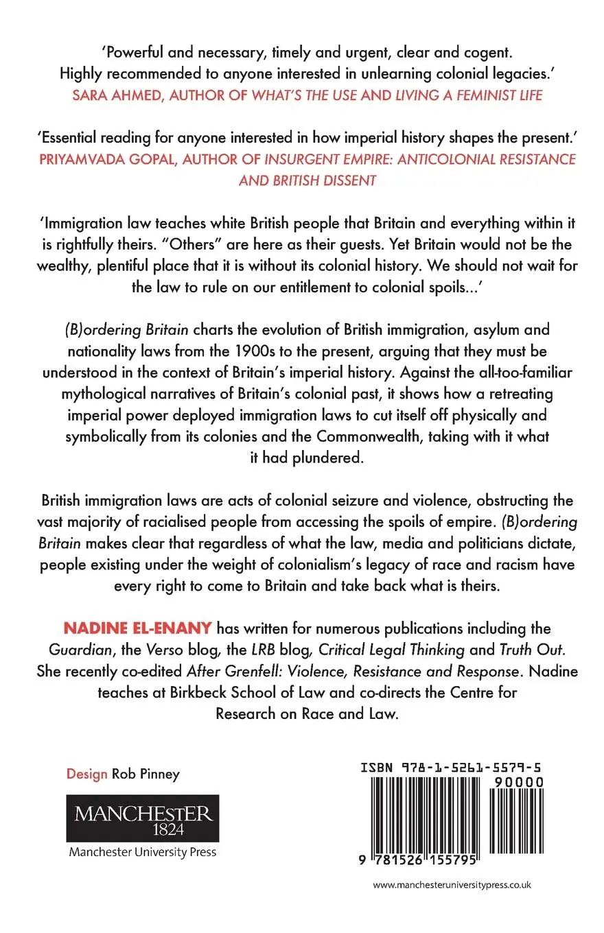 Rückseite: 9781526155795 | Bordering Britain | Law, race and empire | Nadine El-Enany | Buch