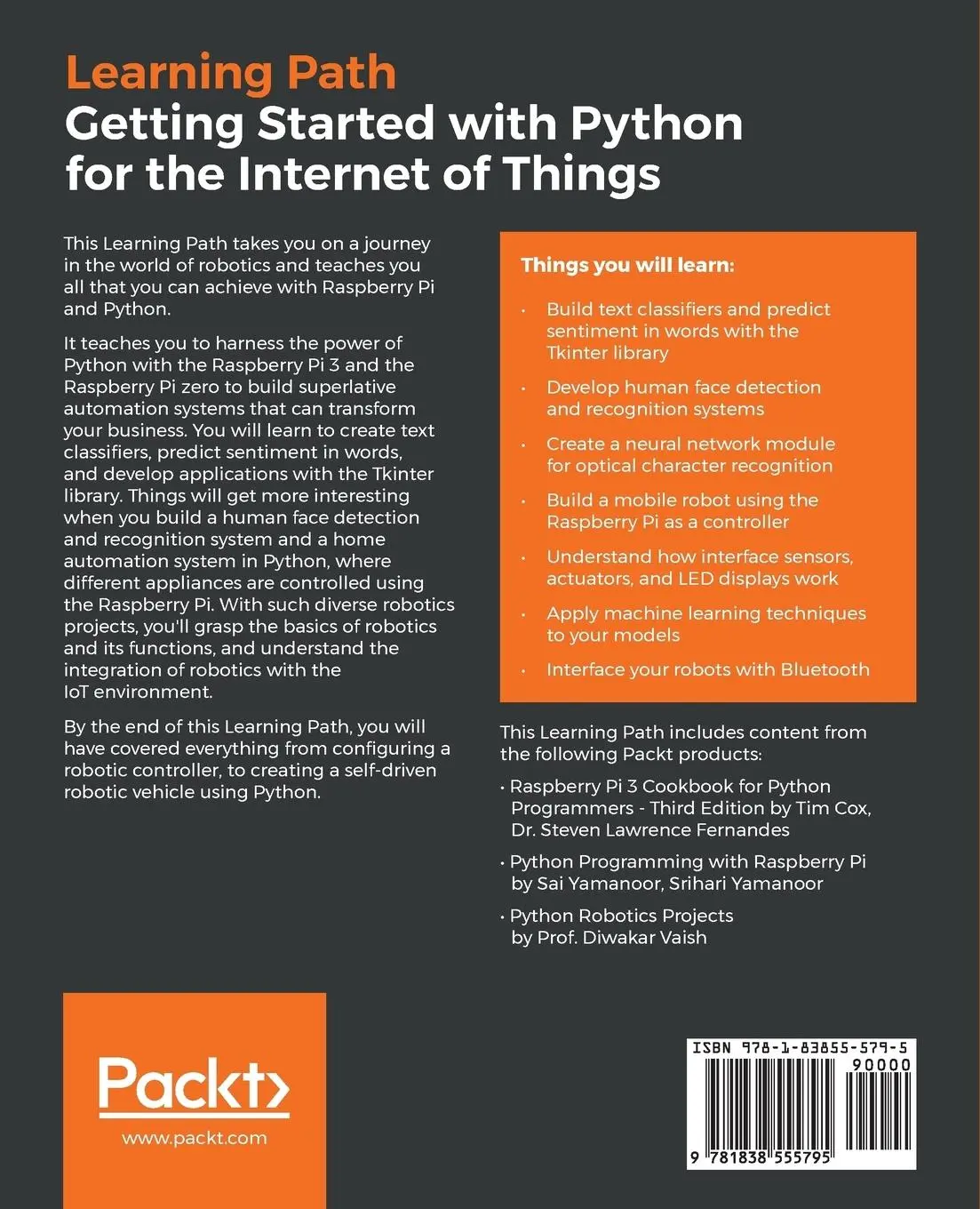 Rückseite: 9781838555795 | Getting Started with Python for the Internet of Things | Cox (u. a.)