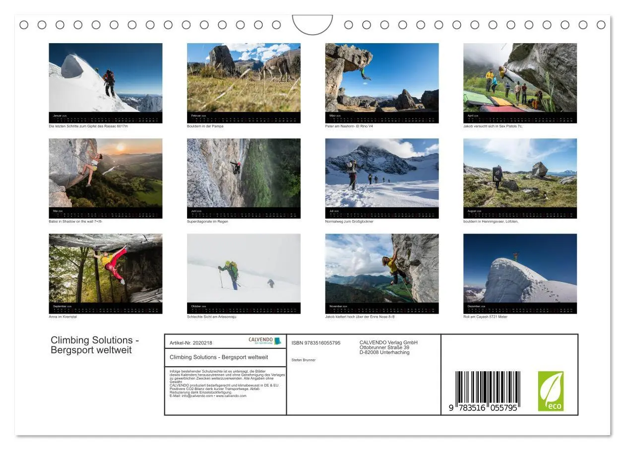 Bild: 9783516055795 | Climbing Solutions - Bergsport weltweit (Wandkalender 2026 DIN A4...