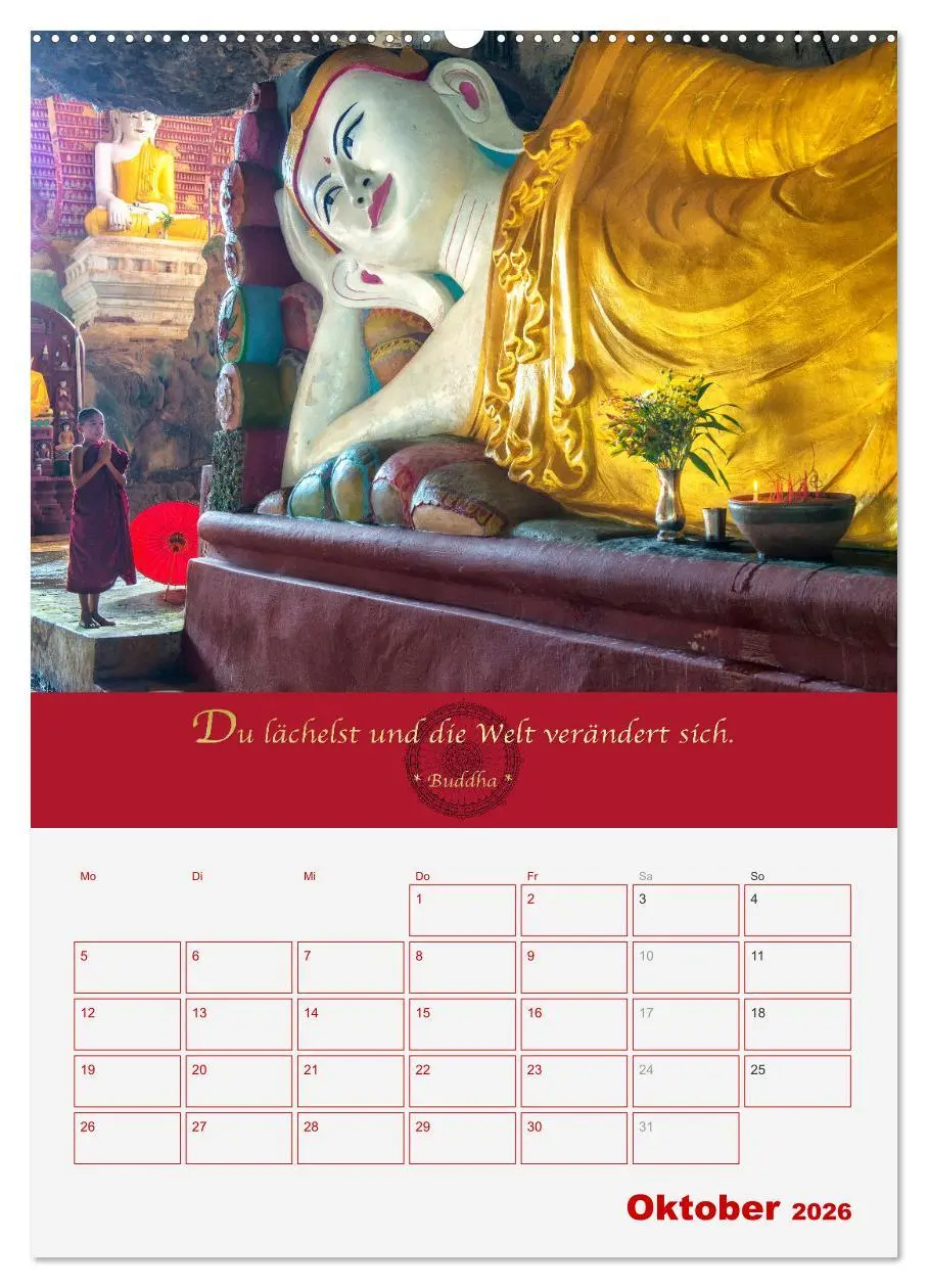 Bild: 9783516365795 | Buddhistische Weisheiten - DER ROTE SCHIRM (Wandkalender 2026 DIN...
