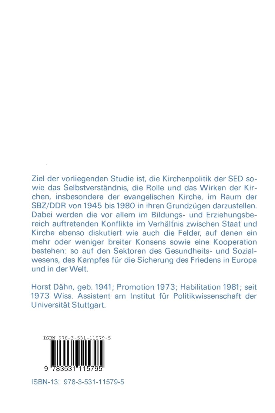 Rückseite: 9783531115795 | Konfrontation oder Kooperation? | Horst Dähn | Taschenbuch | 295 S.