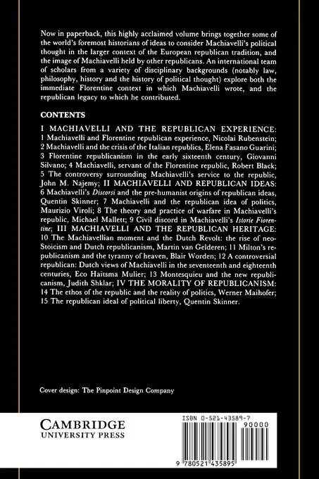 Rückseite: 9780521435895 | Machiavelli and Republicanism | Gisela Bock (u. a.) | Taschenbuch