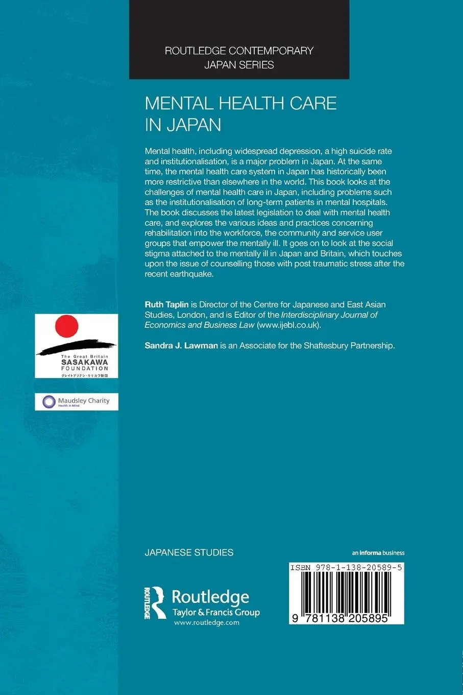 Rückseite: 9781138205895 | Mental Health Care in Japan | Ruth Taplin (u. a.) | Taschenbuch | 2016