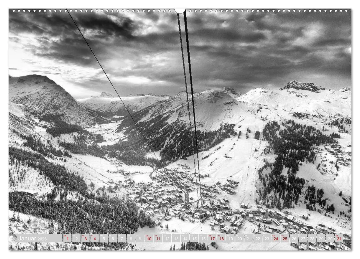 Bild: 9783457715895 | Arlberg black and white (hochwertiger Premium Wandkalender 2026 DIN...
