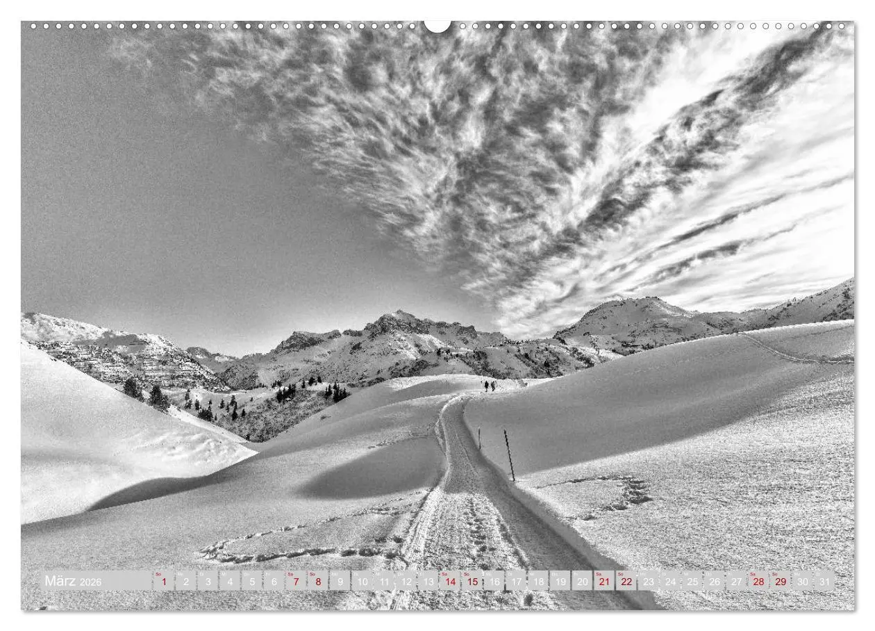 Bild: 9783457715895 | Arlberg black and white (hochwertiger Premium Wandkalender 2026 DIN...