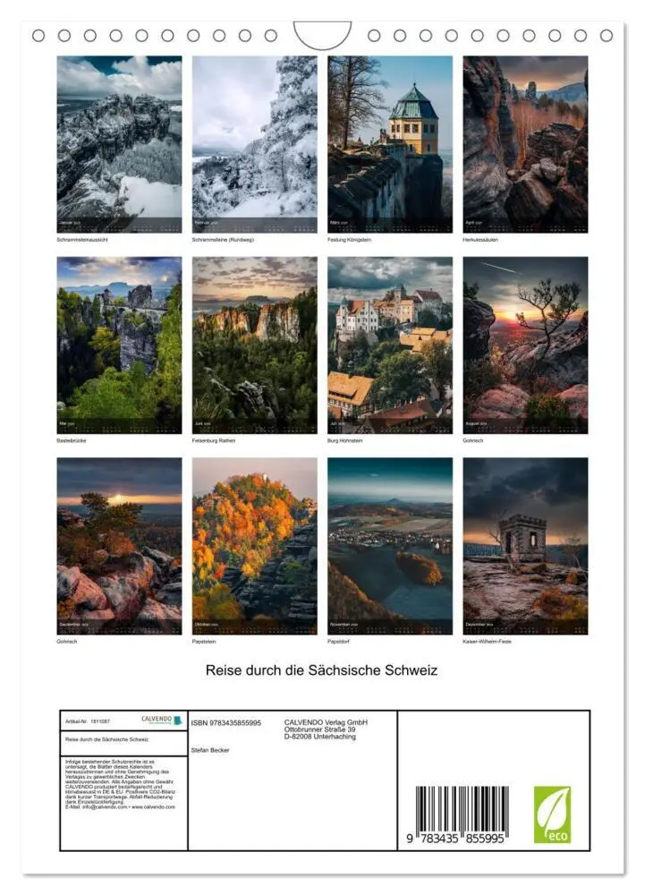 Bild: 9783435855995 | Reise durch die Sächsische Schweiz (Wandkalender 2025 DIN A4 hoch),...