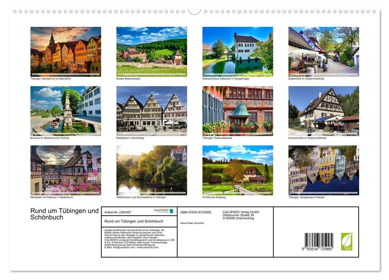 Bild: 9783516725995 | Rund um Tübingen und Schönbuch (hochwertiger Premium Wandkalender...