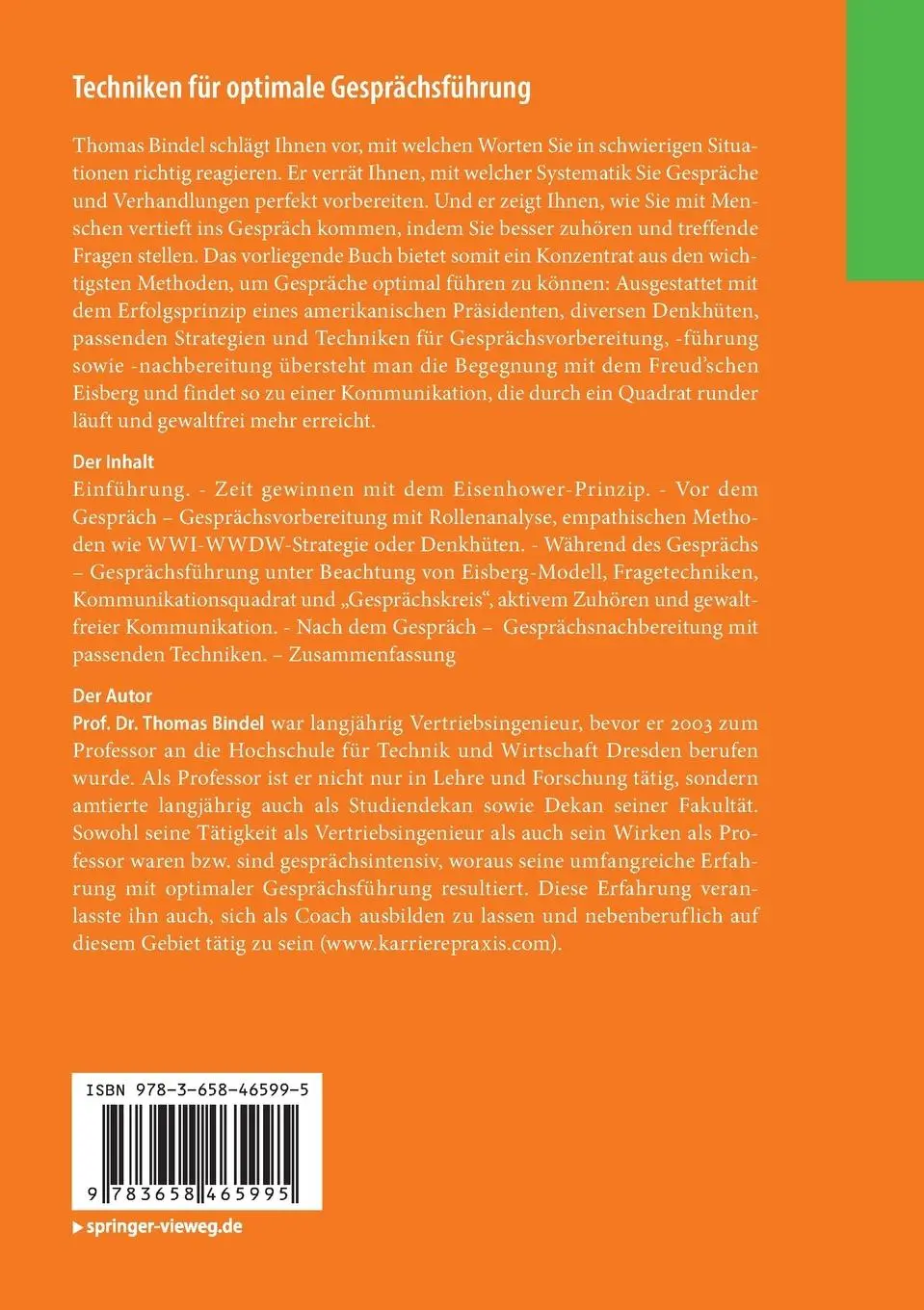 Rückseite: 9783658465995 | Techniken für optimale Gesprächsführung | Thomas Bindel | Taschenbuch