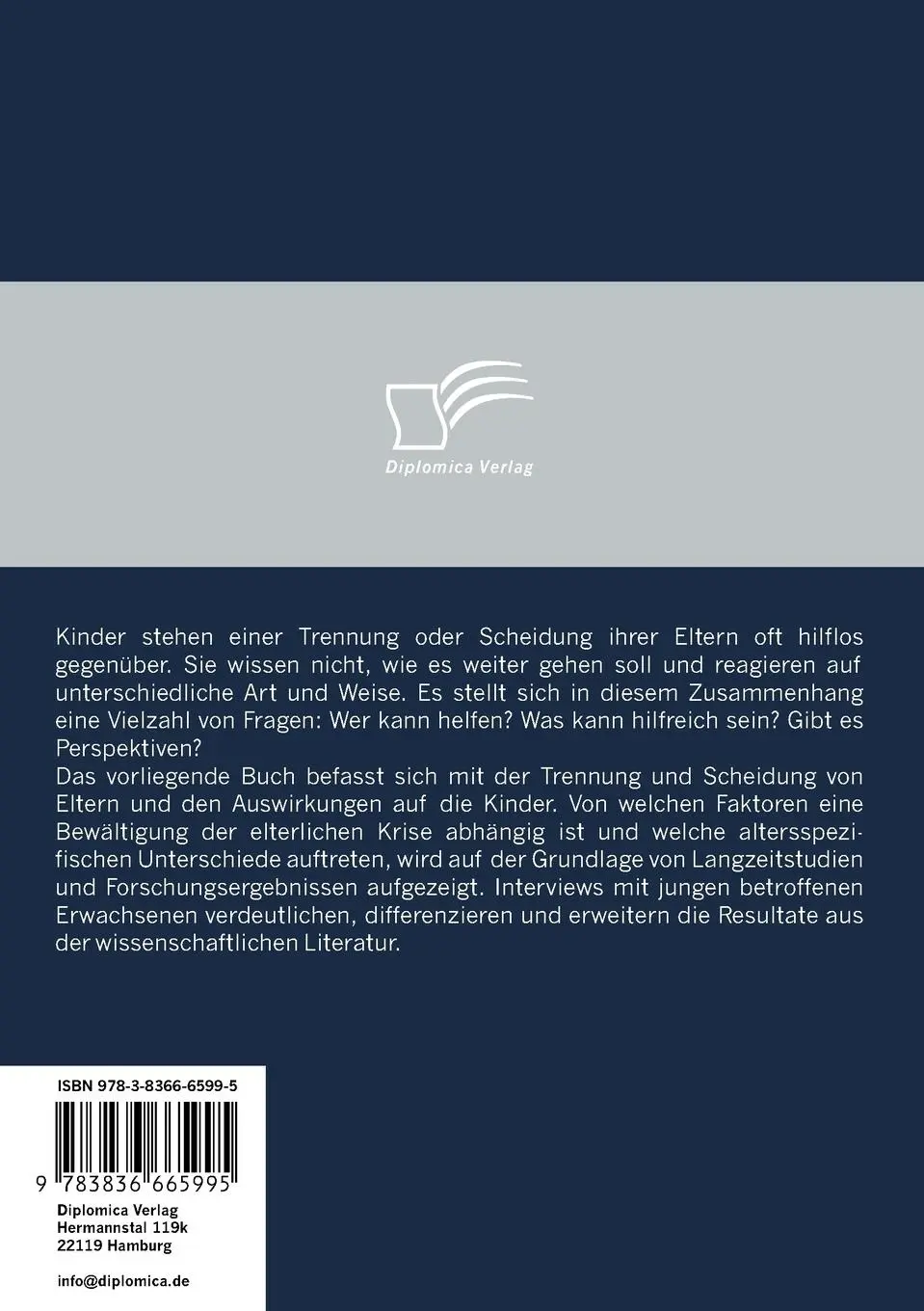 Rückseite: 9783836665995 | Kindheit im Schatten des Elternkonfliktes von Trennung und Scheidung