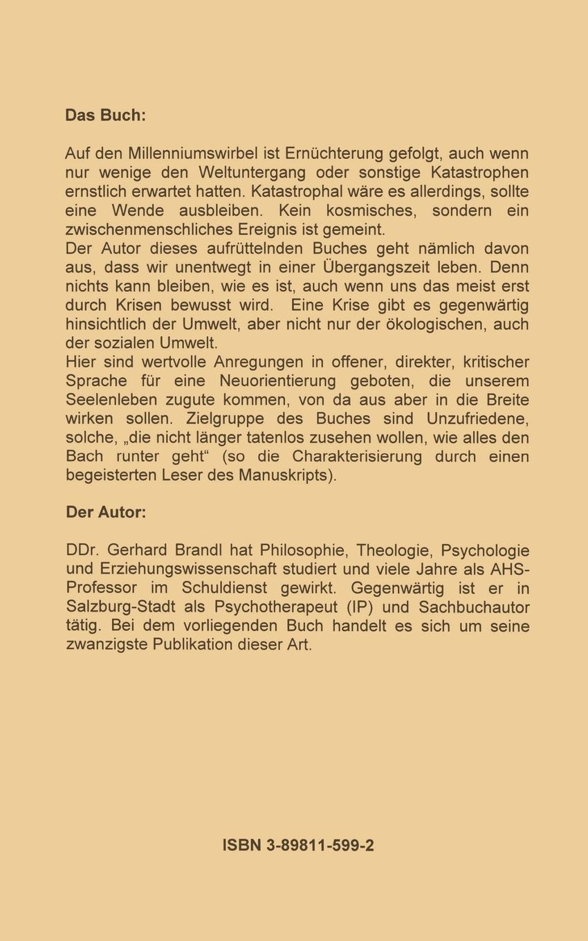 Rückseite: 9783898115995 | Übergangszeit | Offen für Neues | Gerhard Brandl | Taschenbuch | 2000