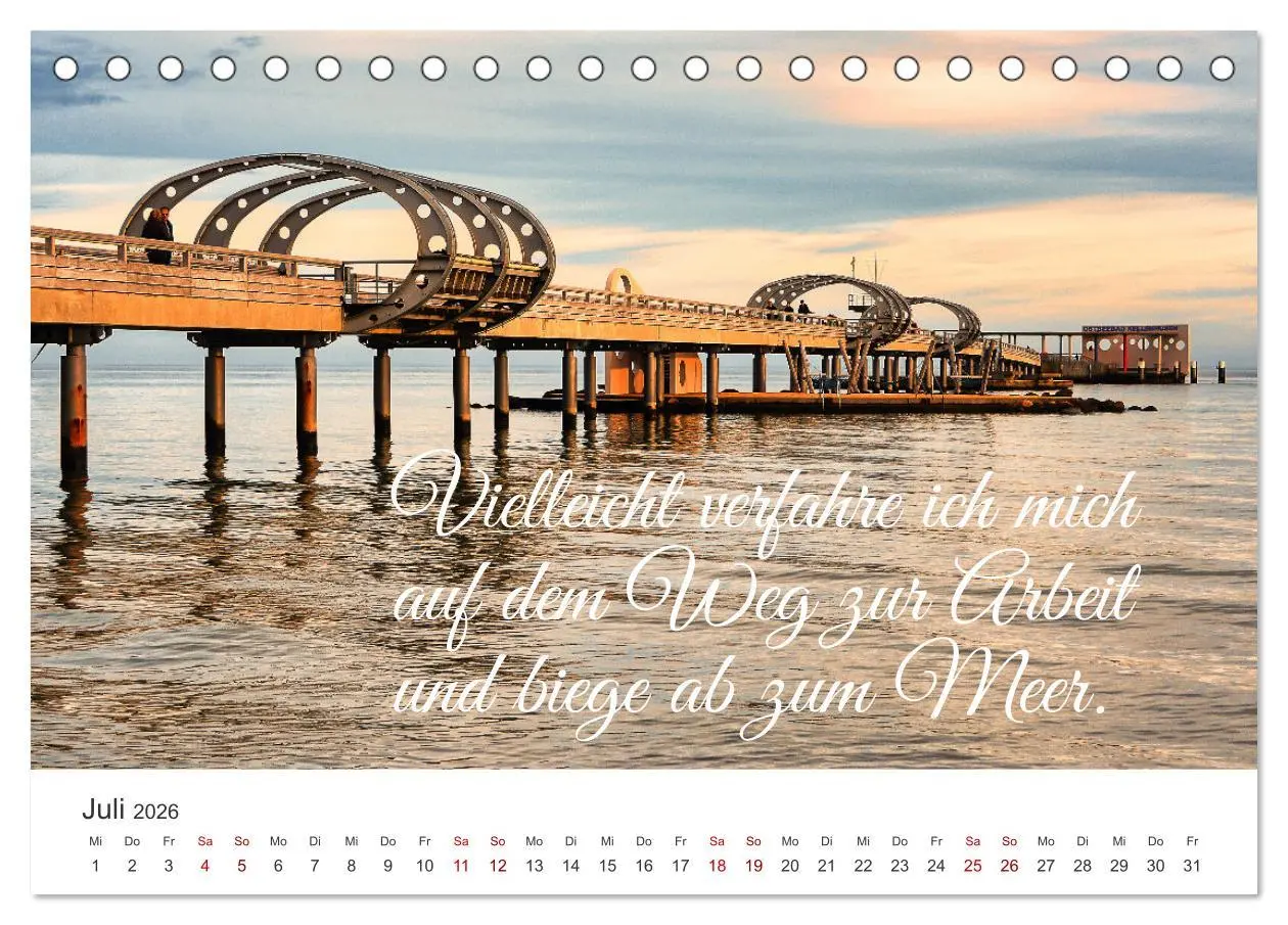 Bild: 9783457386095 | Lass uns ans Meer fahren (Tischkalender 2026 DIN A5 quer), CALVENDO...