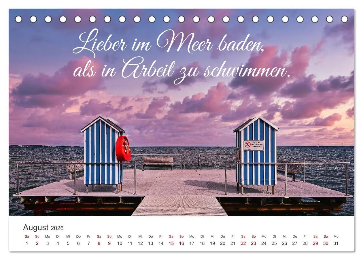 Bild: 9783457386095 | Lass uns ans Meer fahren (Tischkalender 2026 DIN A5 quer), CALVENDO...
