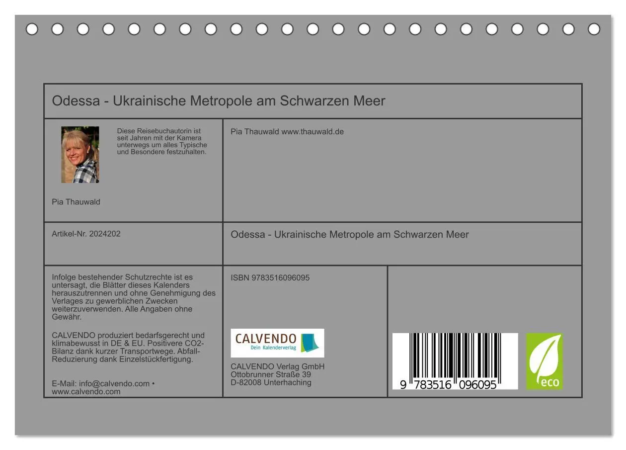 Bild: 9783516096095 | Odessa - Ukrainische Metropole am Schwarzen Meer (Tischkalender...