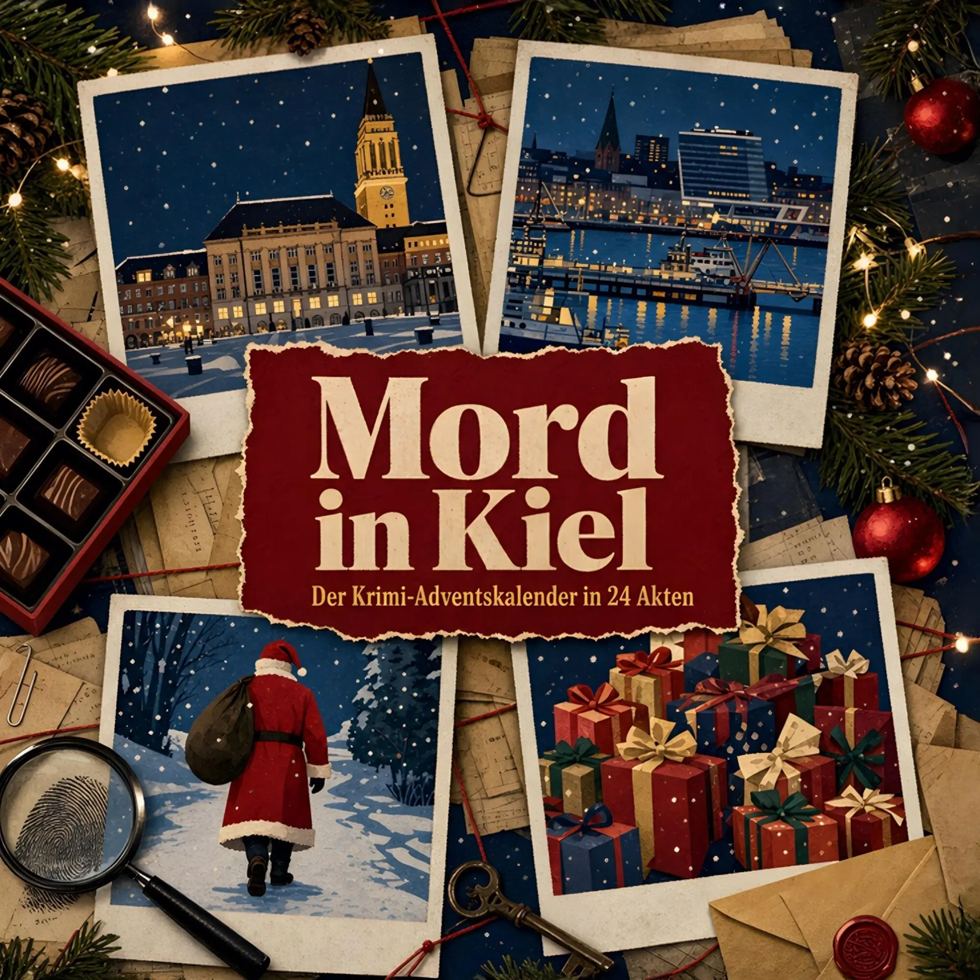 Cover: 9783696116095 | Mord in Kiel | Der Krimi-Adventskalender in 24 Akten | Emily König