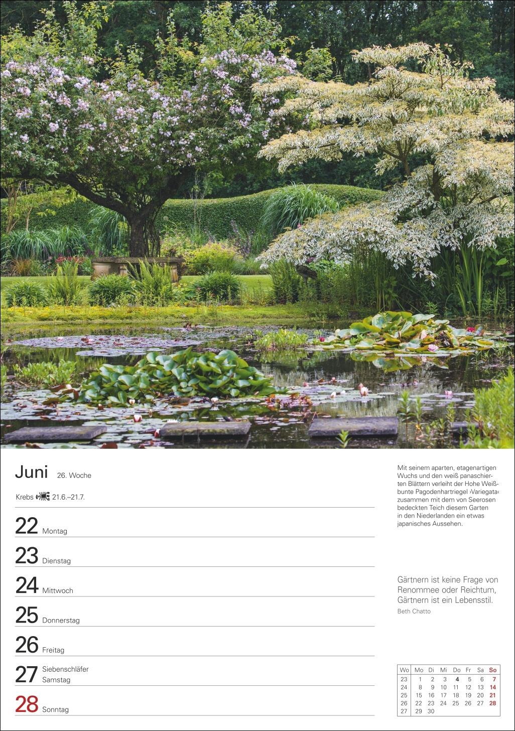 Bild: 9783840036095 | Gartenparadiese Wochenplaner 2026 - 53 stimmungsvolle Fotografien