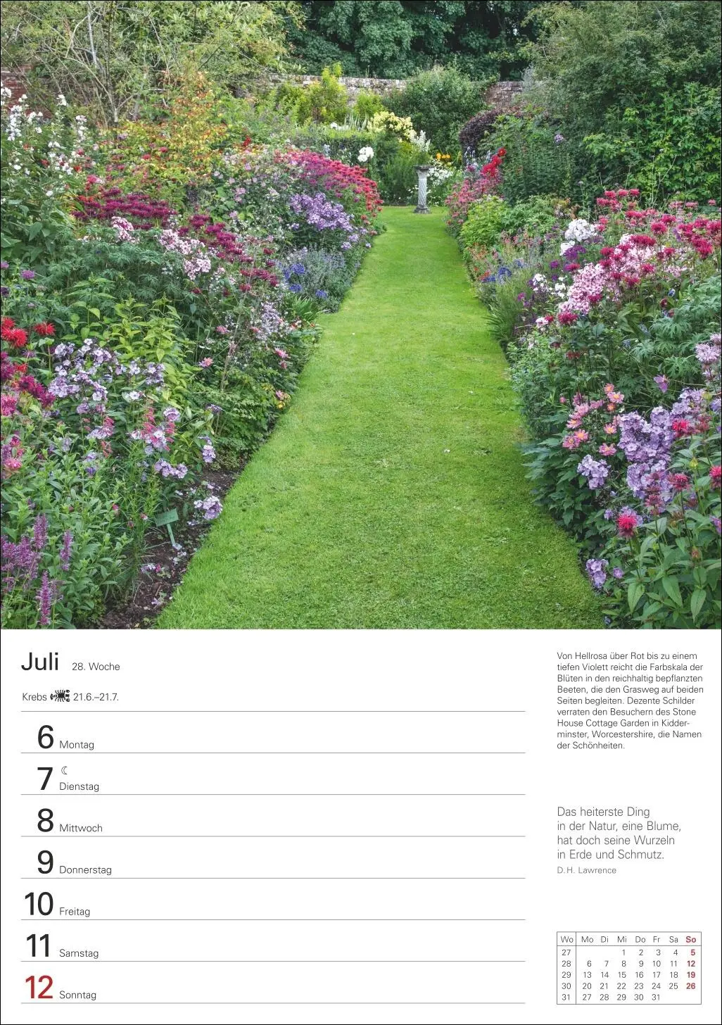 Bild: 9783840036095 | Gartenparadiese Wochenplaner 2026 - 53 stimmungsvolle Fotografien