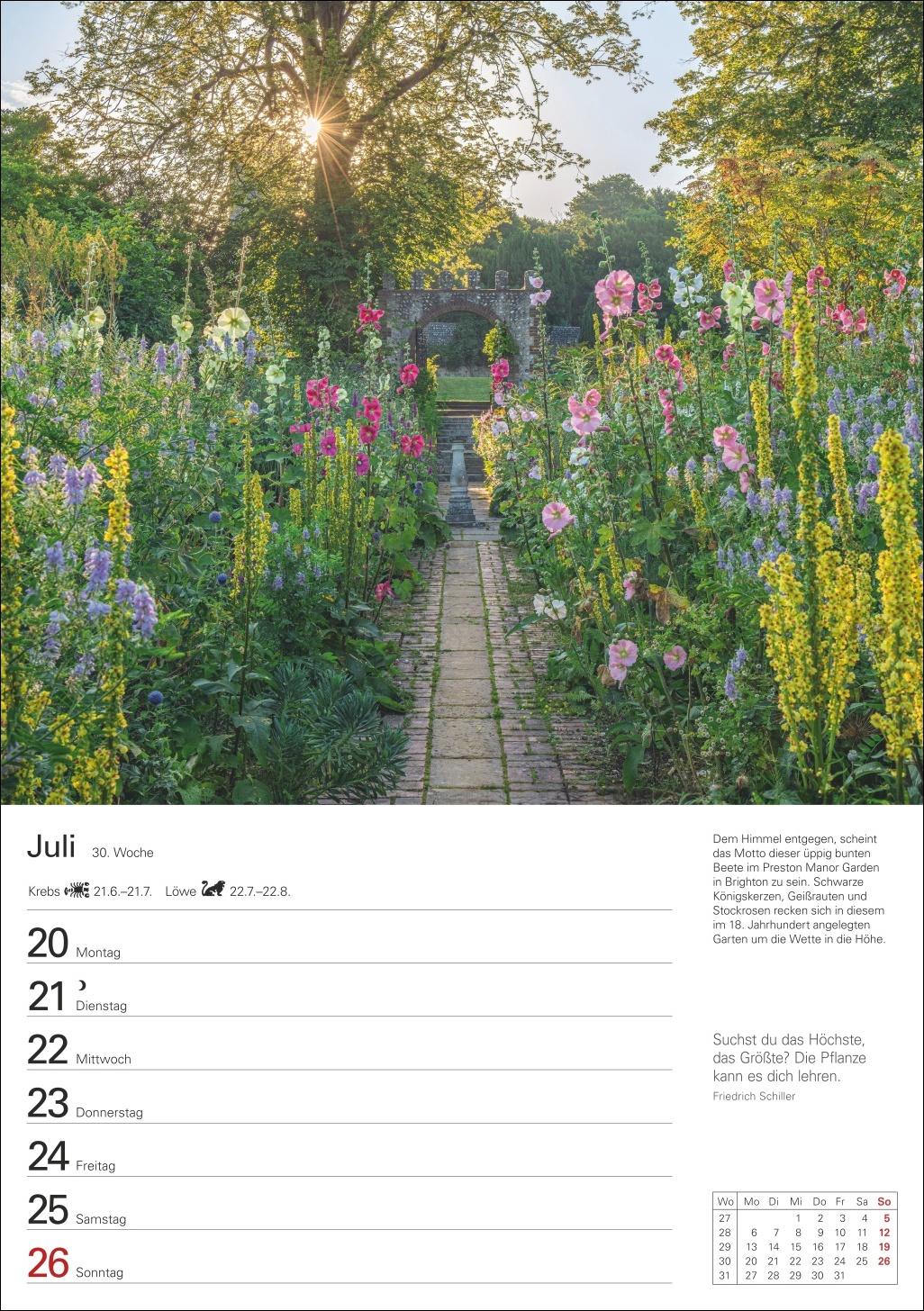 Bild: 9783840036095 | Gartenparadiese Wochenplaner 2026 - 53 stimmungsvolle Fotografien