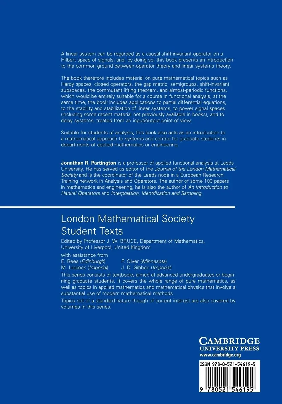 Rückseite: 9780521546195 | Linear Operators and Linear Systems | Jonathan R. Partington | Buch
