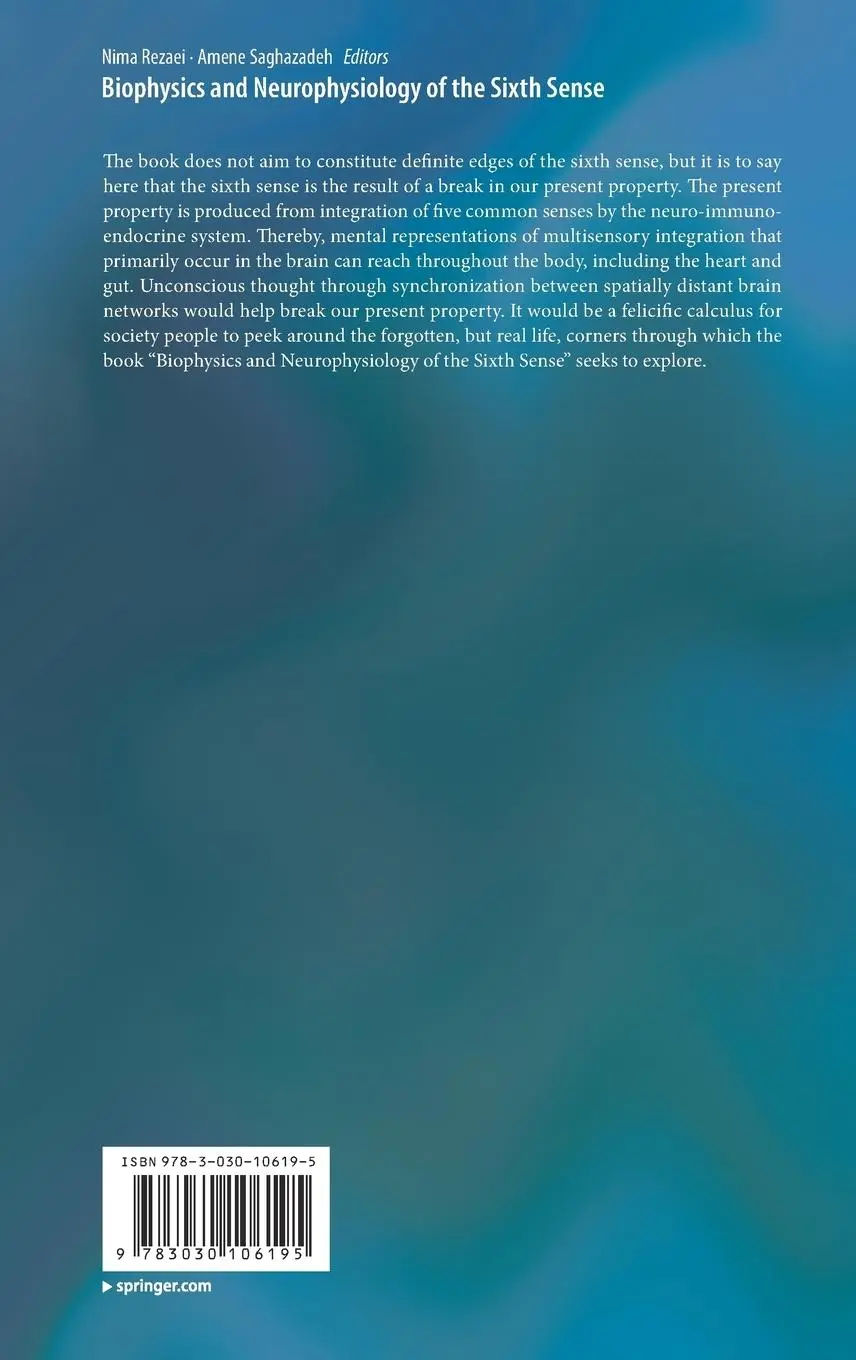 Rückseite: 9783030106195 | Biophysics and Neurophysiology of the Sixth Sense | Saghazadeh (u. a.)