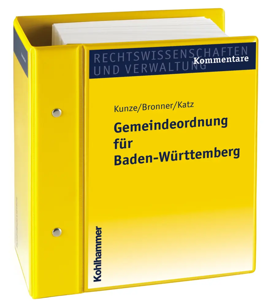 Cover: 9783170176195 | Gemeindeordnung für Baden-Württemberg | Kunze | Buch | 3488 S. | 2014
