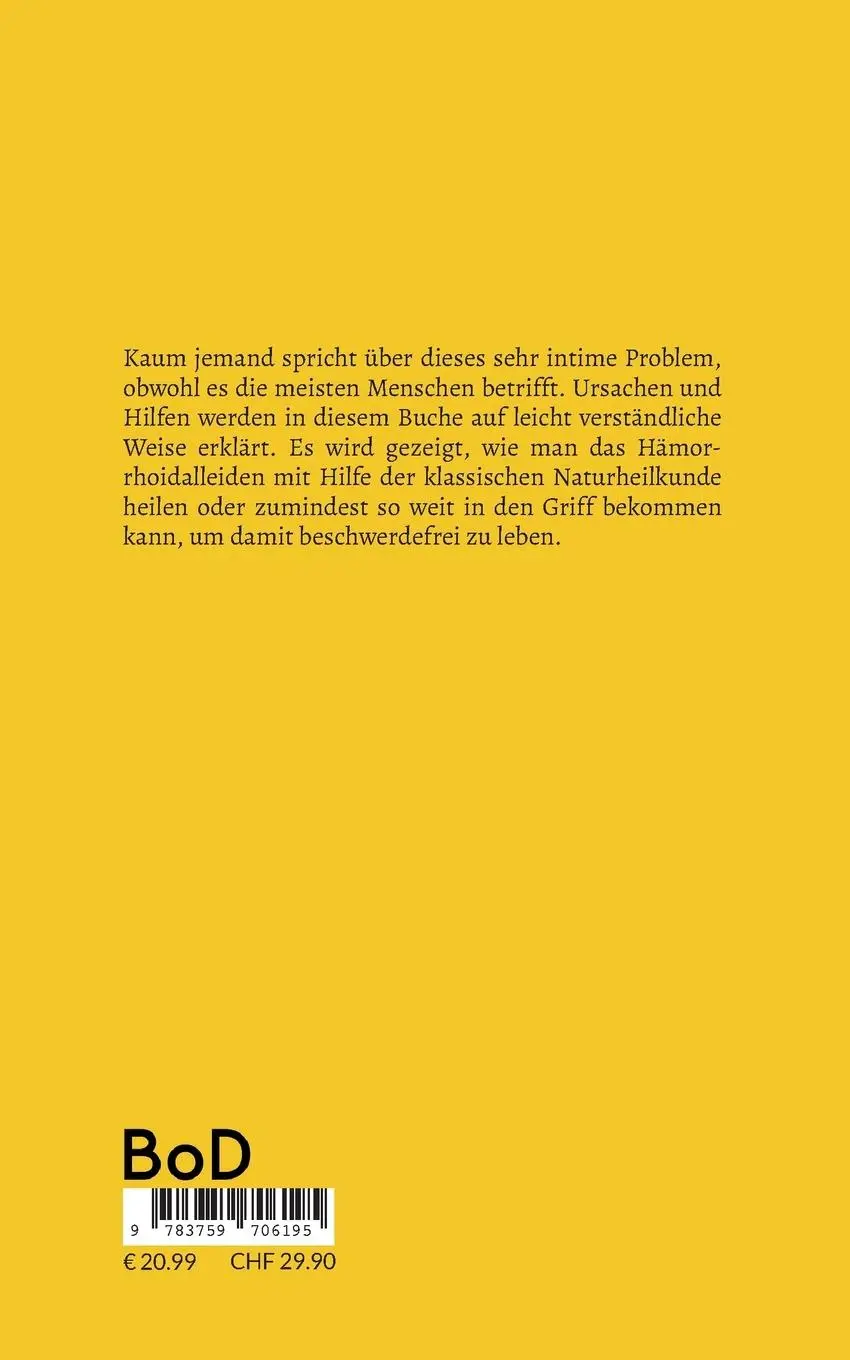 Rückseite: 9783759706195 | Hämorrhoiden natürlich behandeln | Peter Lay | Taschenbuch | 146 S.