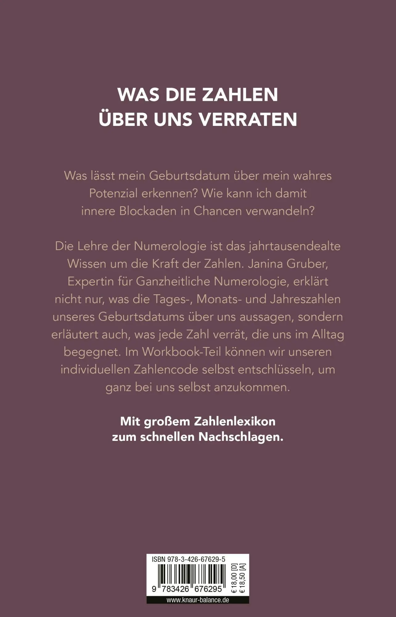 Rückseite: 9783426676295 | Numerologie | Janina Gruber | Taschenbuch | 256 S. | Deutsch | 2023