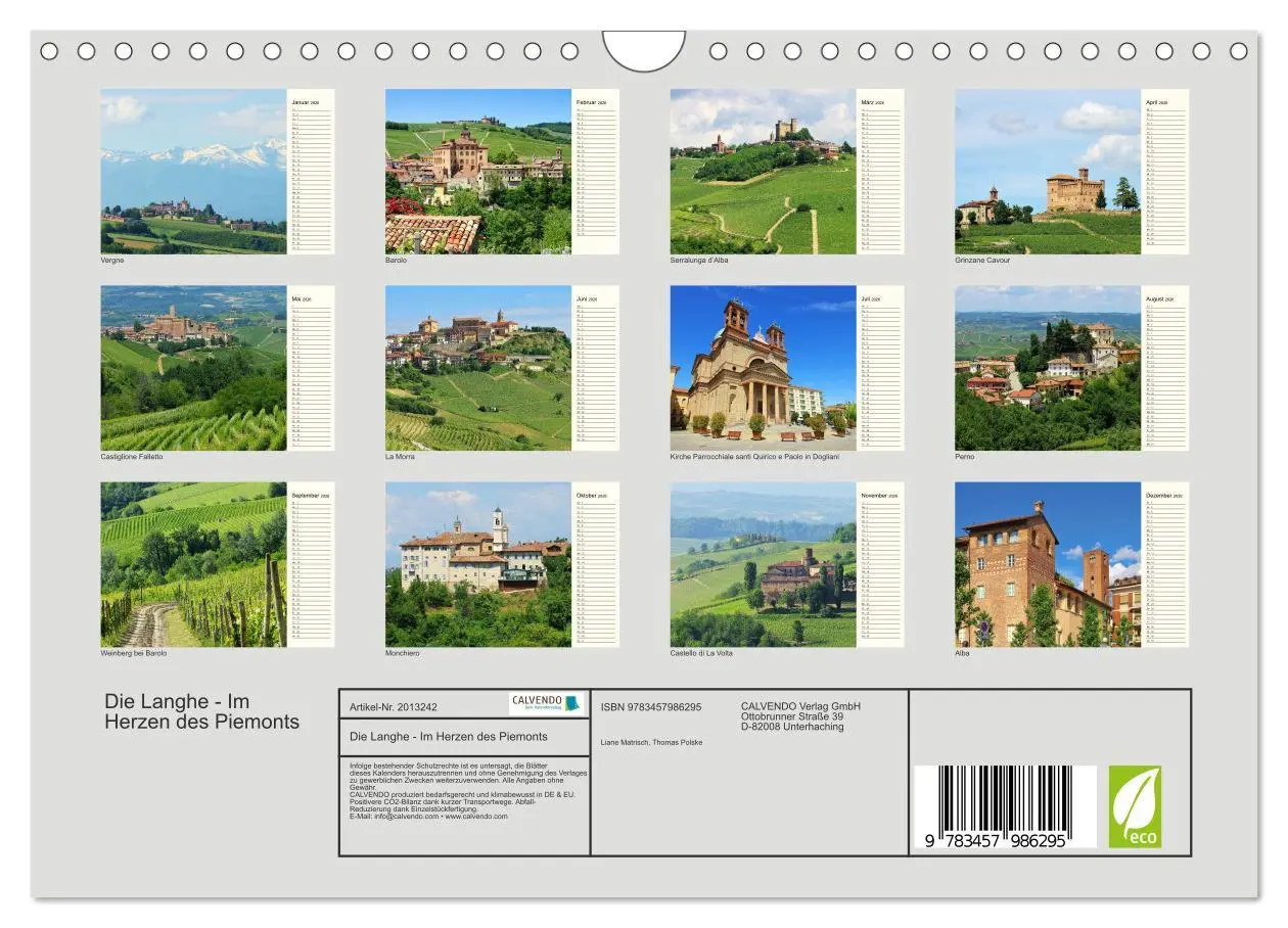 Bild: 9783457986295 | Die Langhe - Im Herzen des Piemonts (Wandkalender 2026 DIN A4...