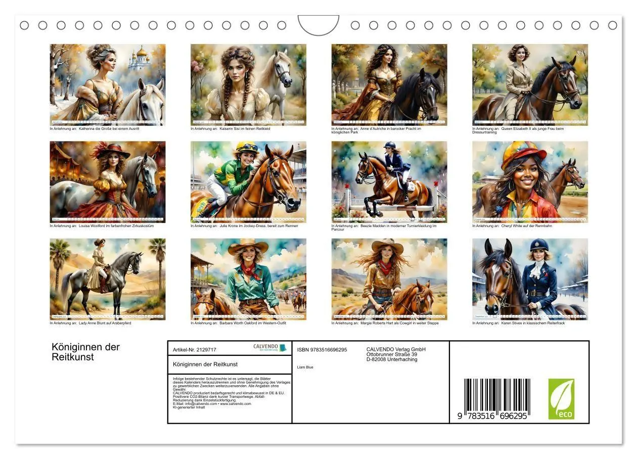 Bild: 9783516696295 | Königinnen der Reitkunst (Wandkalender 2026 DIN A4 quer), CALVENDO...