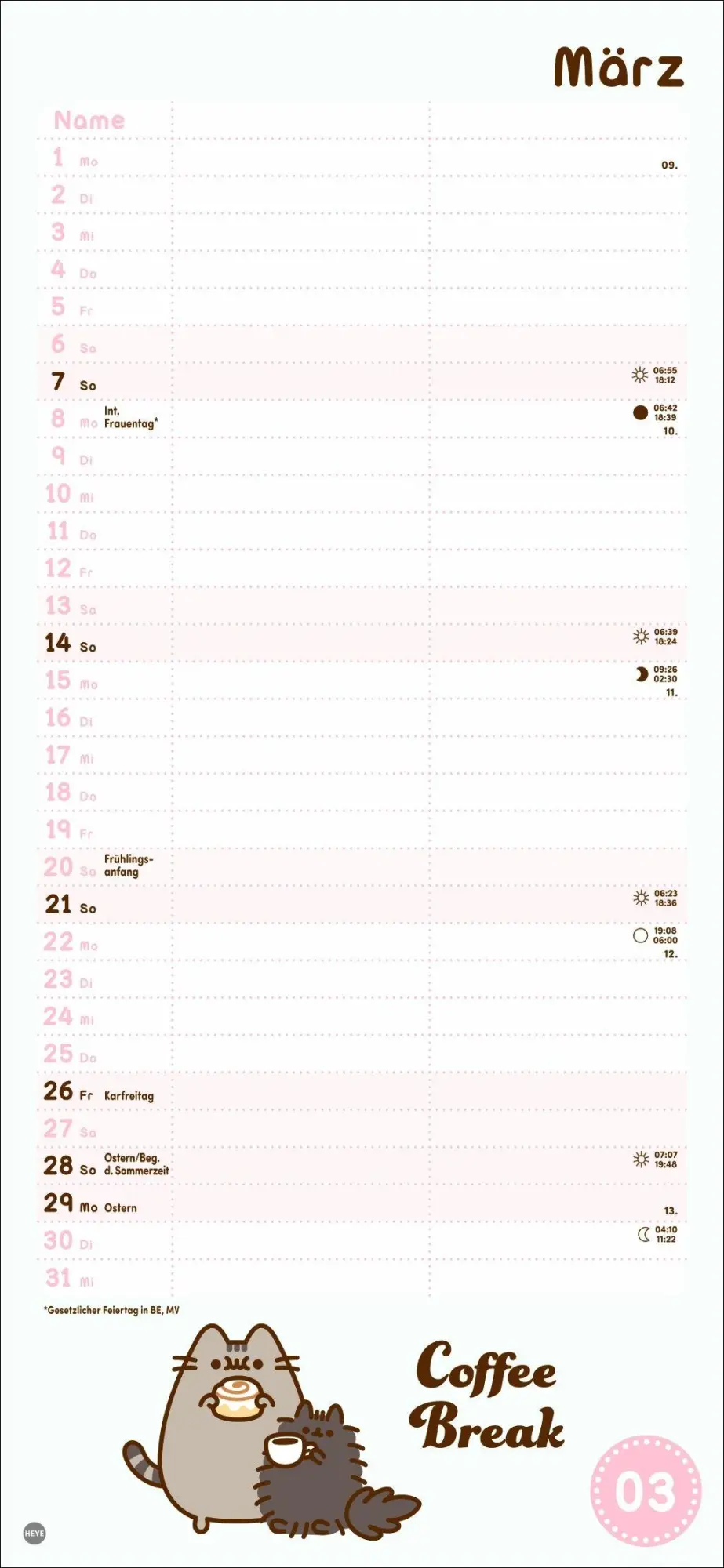 Bild: 9783756416295 | Pusheen Planer für zwei 2027 | Heye | Kalender | Spiralbindung | 14 S.