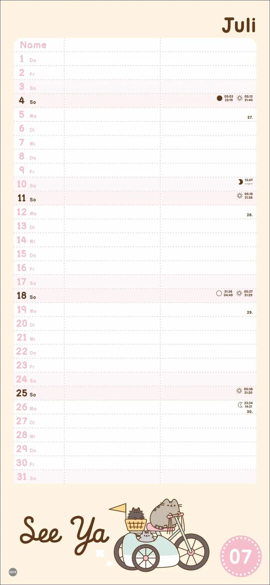 Bild: 9783756416295 | Pusheen Planer für zwei 2027 | Heye | Kalender | Spiralbindung | 14 S.