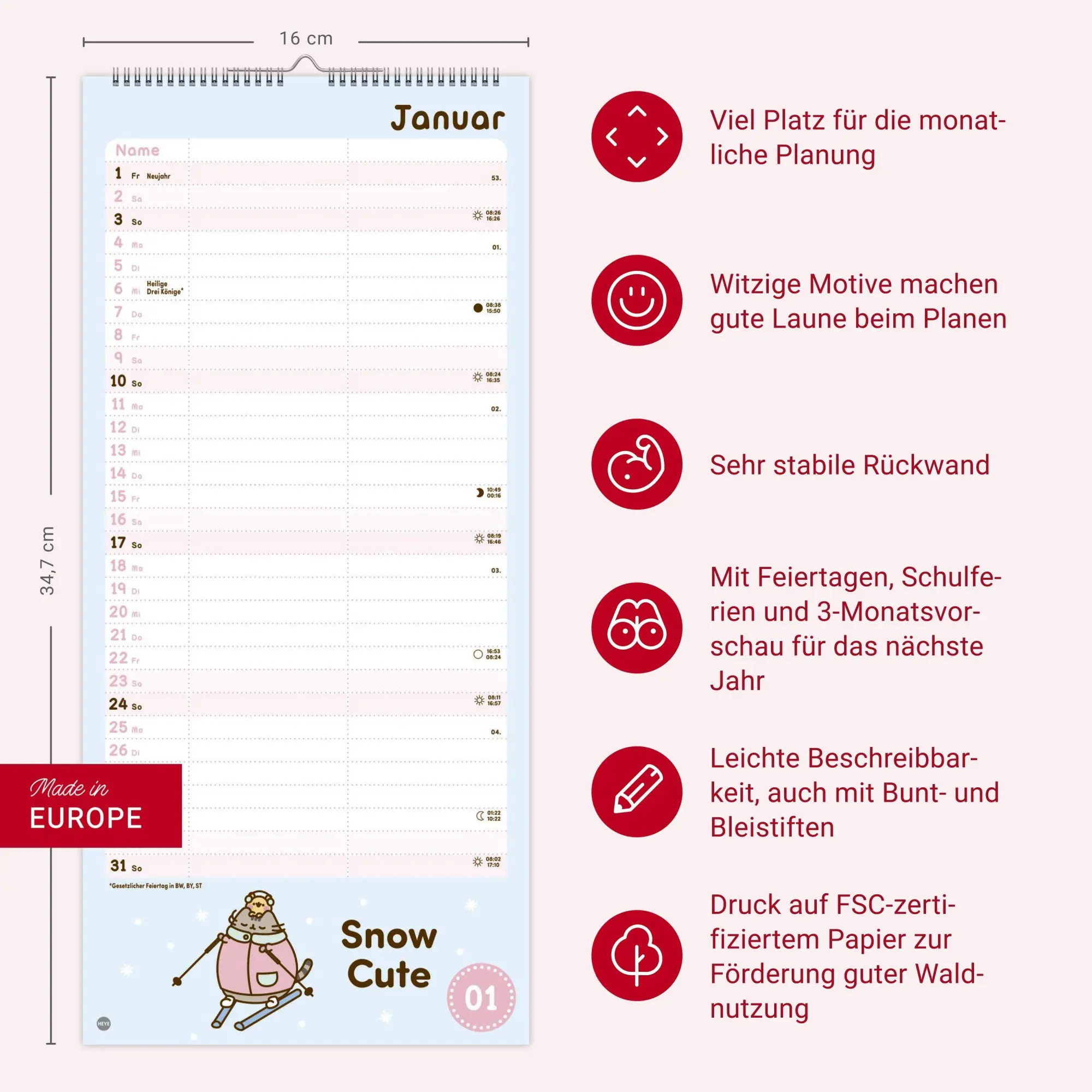Bild: 9783756416295 | Pusheen Planer für zwei 2027 | Heye | Kalender | Spiralbindung | 14 S.