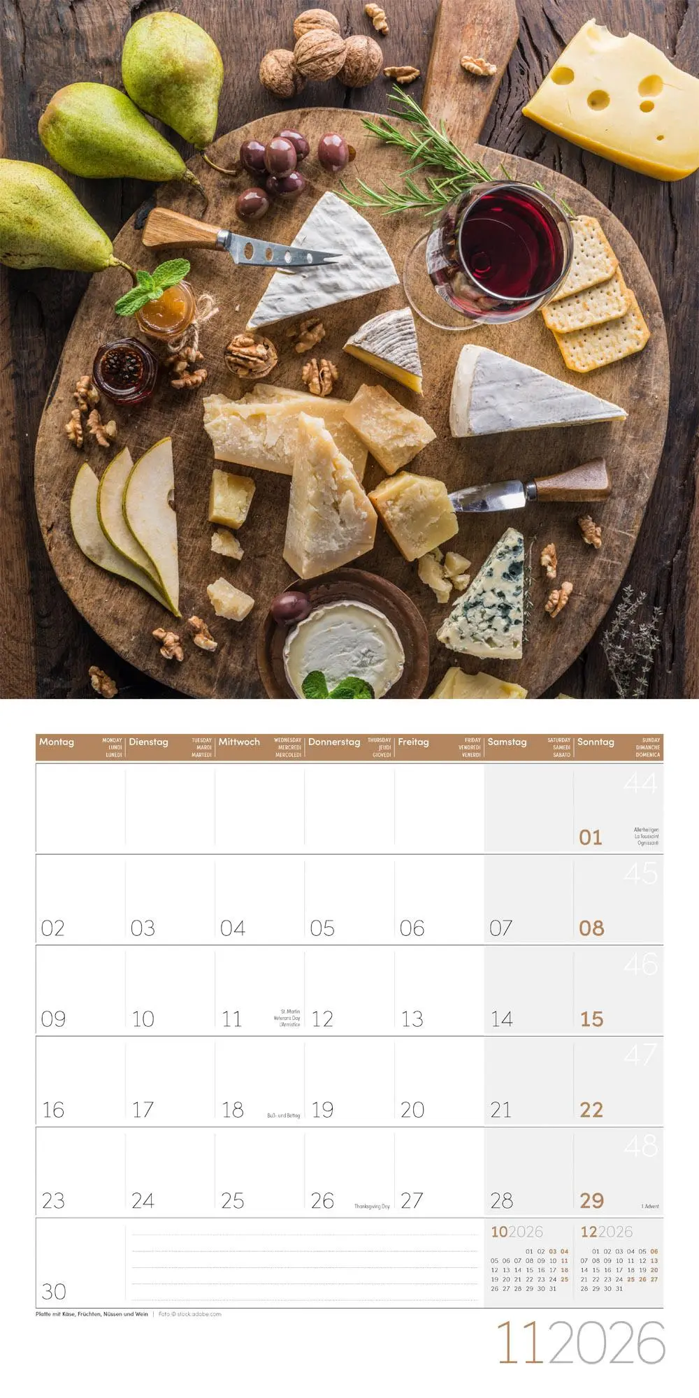 Bild: 9783838446295 | Food Kalender 2026 - 30x30 | Ackermann Kunstverlag GmbH | Kalender