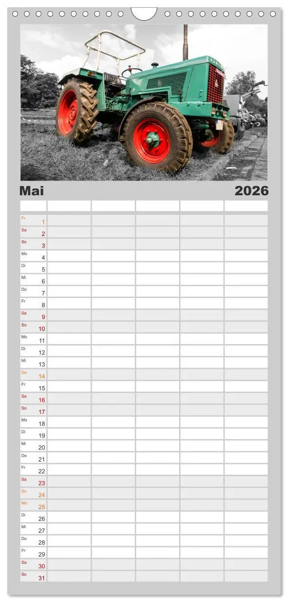Bild: 9783516516395 | Familienplaner 2026 - Trecker-Liebhaber mit 5 Spalten...