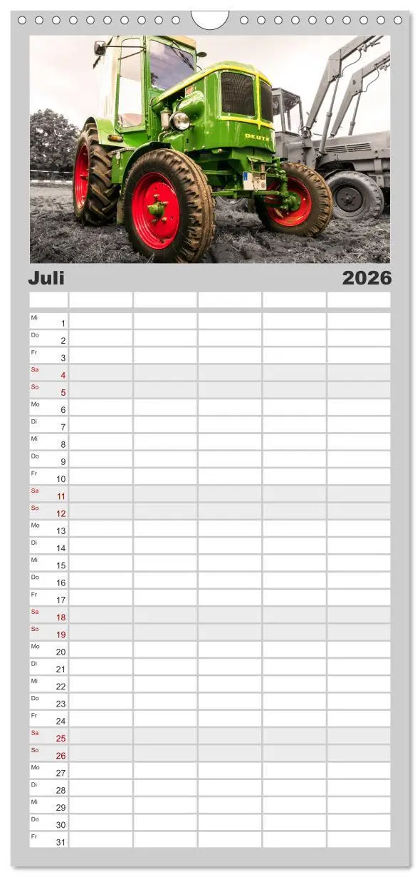 Bild: 9783516516395 | Familienplaner 2026 - Trecker-Liebhaber mit 5 Spalten...