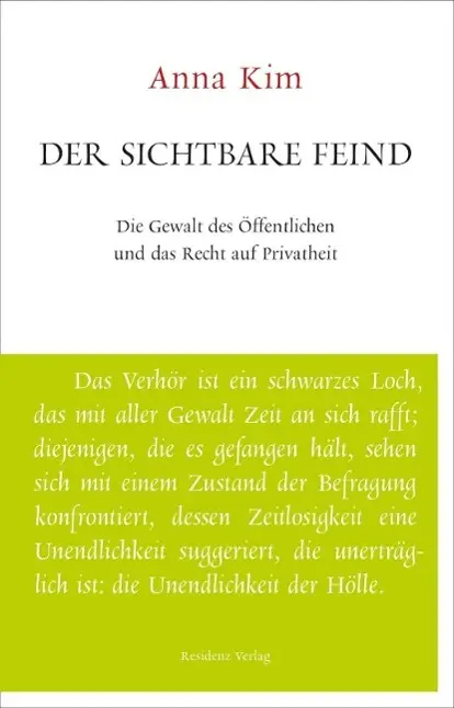 Cover: 9783701716395 | Der sichtbare Feind | Anna Kim | Taschenbuch | 112 S. | Deutsch | 2015