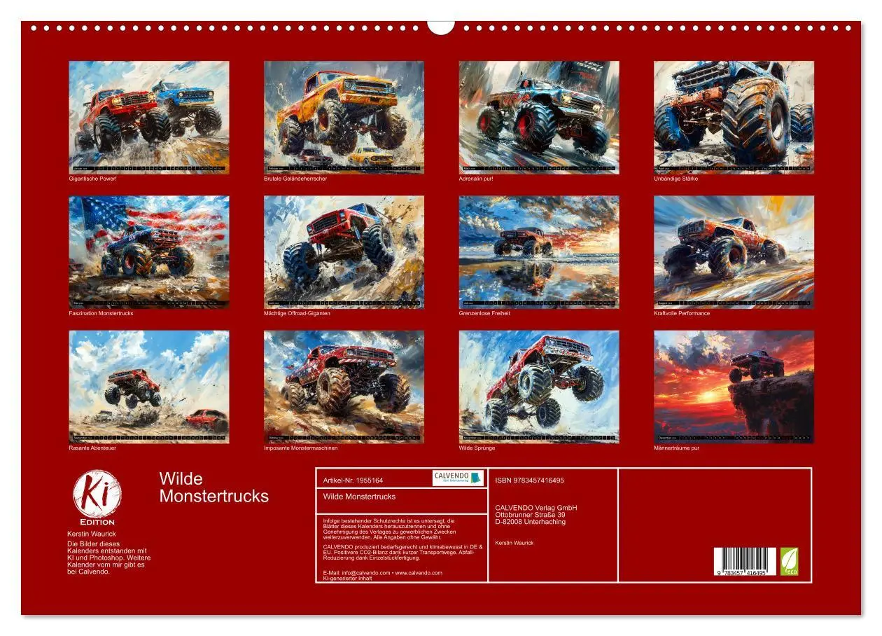 Bild: 9783457416495 | Wilde Monstertrucks (Wandkalender 2026 DIN A2 quer), CALVENDO...