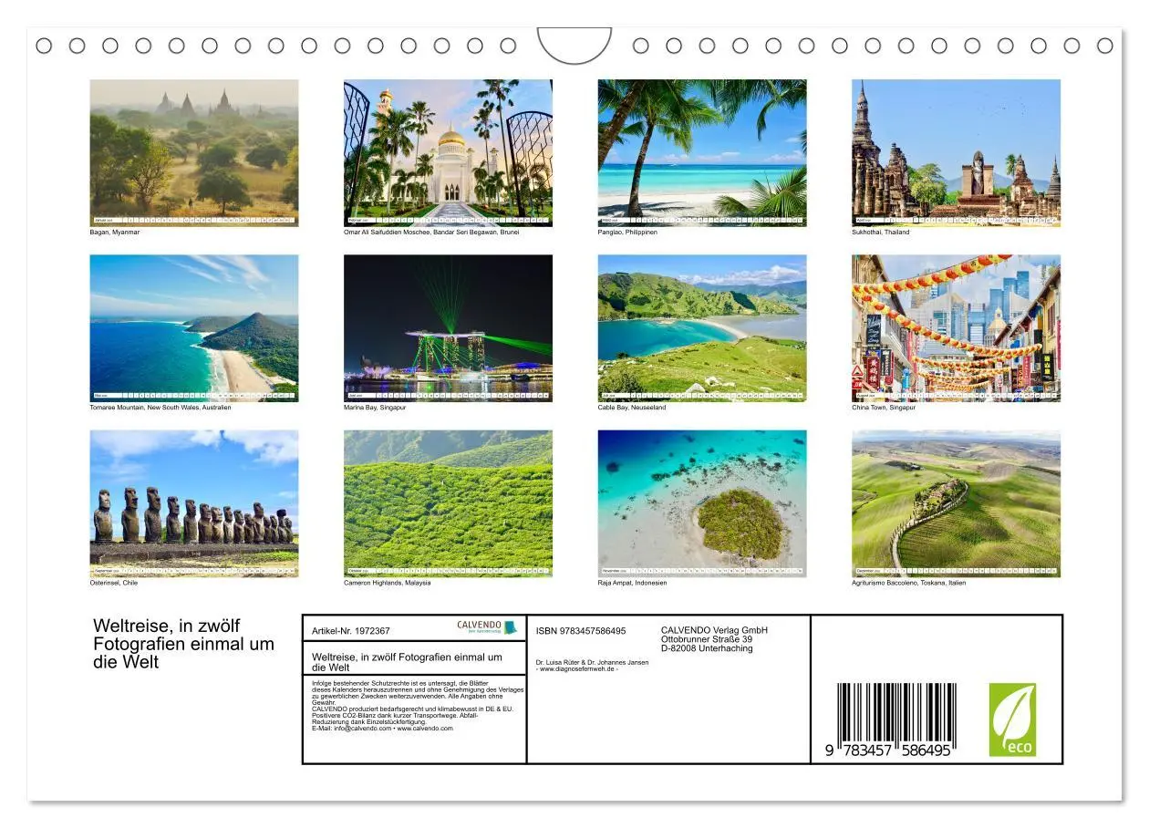 Bild: 9783457586495 | Weltreise, in zwölf Fotografien einmal um die Welt (Wandkalender...