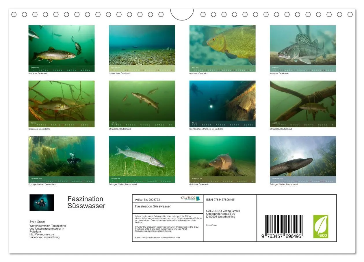Bild: 9783457896495 | Faszination Süsswasser (Wandkalender 2026 DIN A4 quer), CALVENDO...