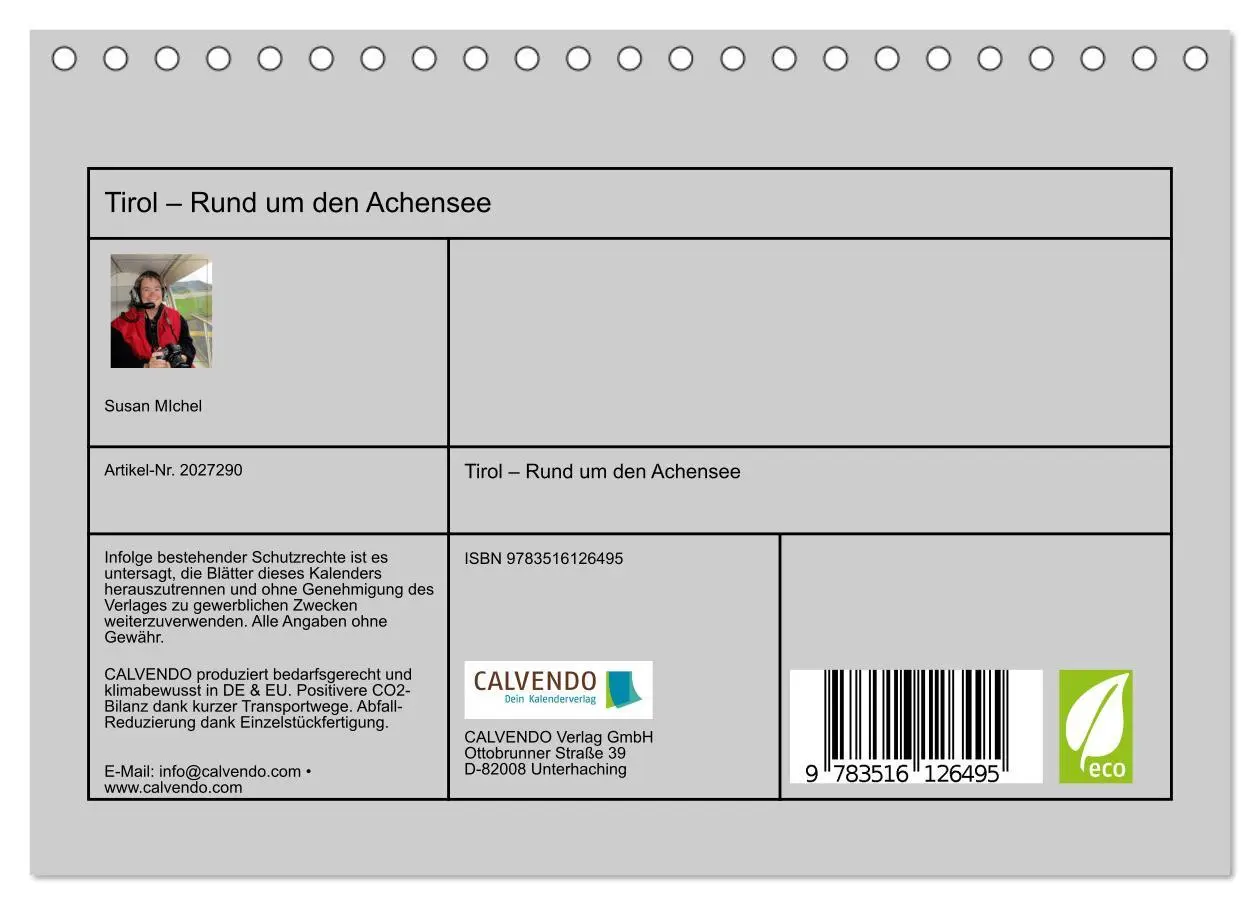 Bild: 9783516126495 | Tirol - Rund um den Achensee (Tischkalender 2026 DIN A5 quer),...
