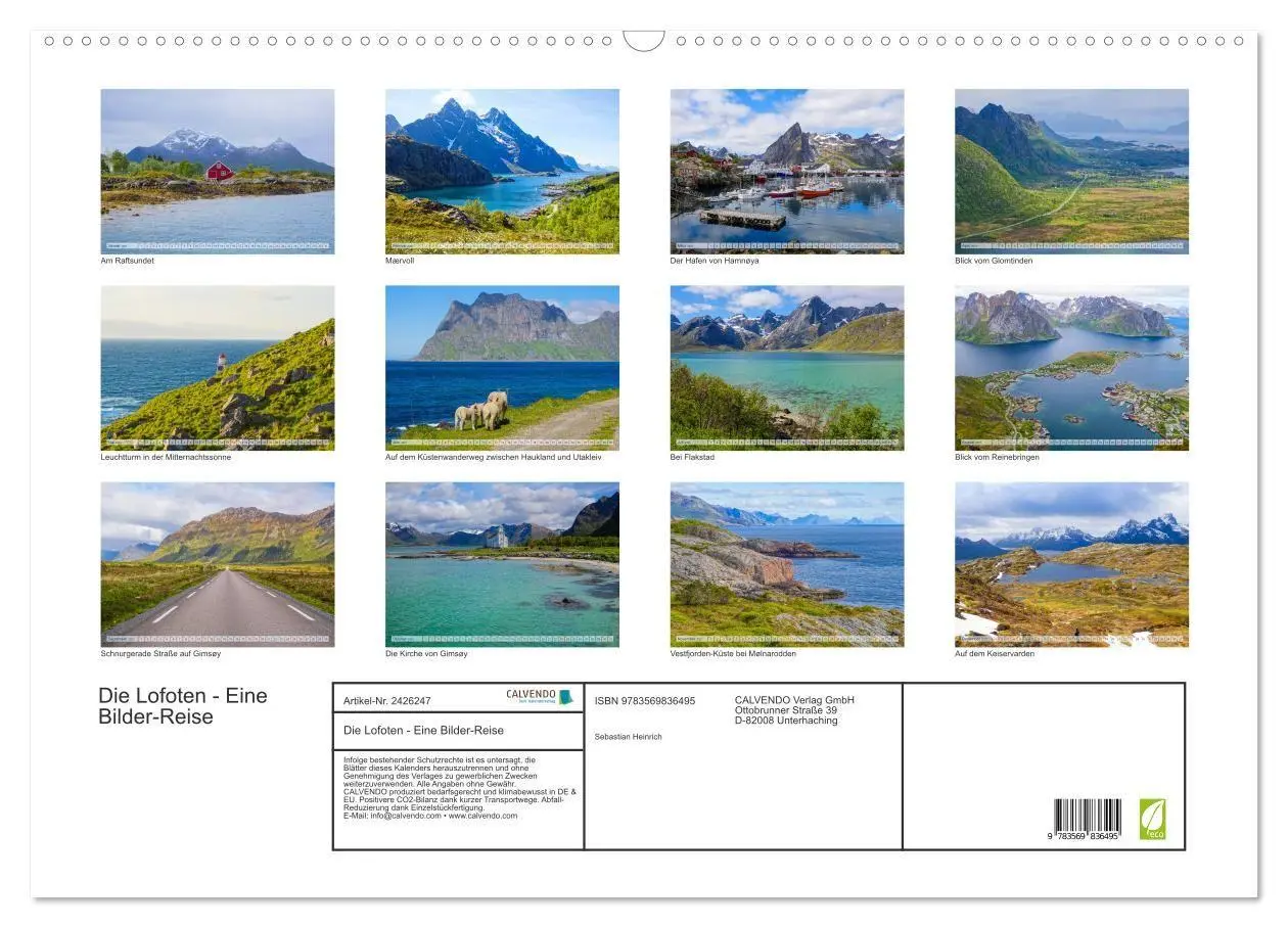 Bild: 9783569836495 | Die Lofoten - Eine Bilder-Reise (Wandkalender 2027 DIN A2 quer),...