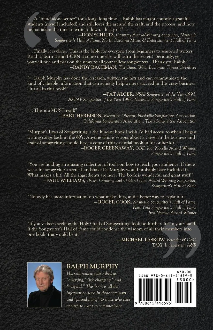 Rückseite: 9780615416595 | Murphy's Laws of Songwriting | Ralph J. Murphy | Taschenbuch | 2013
