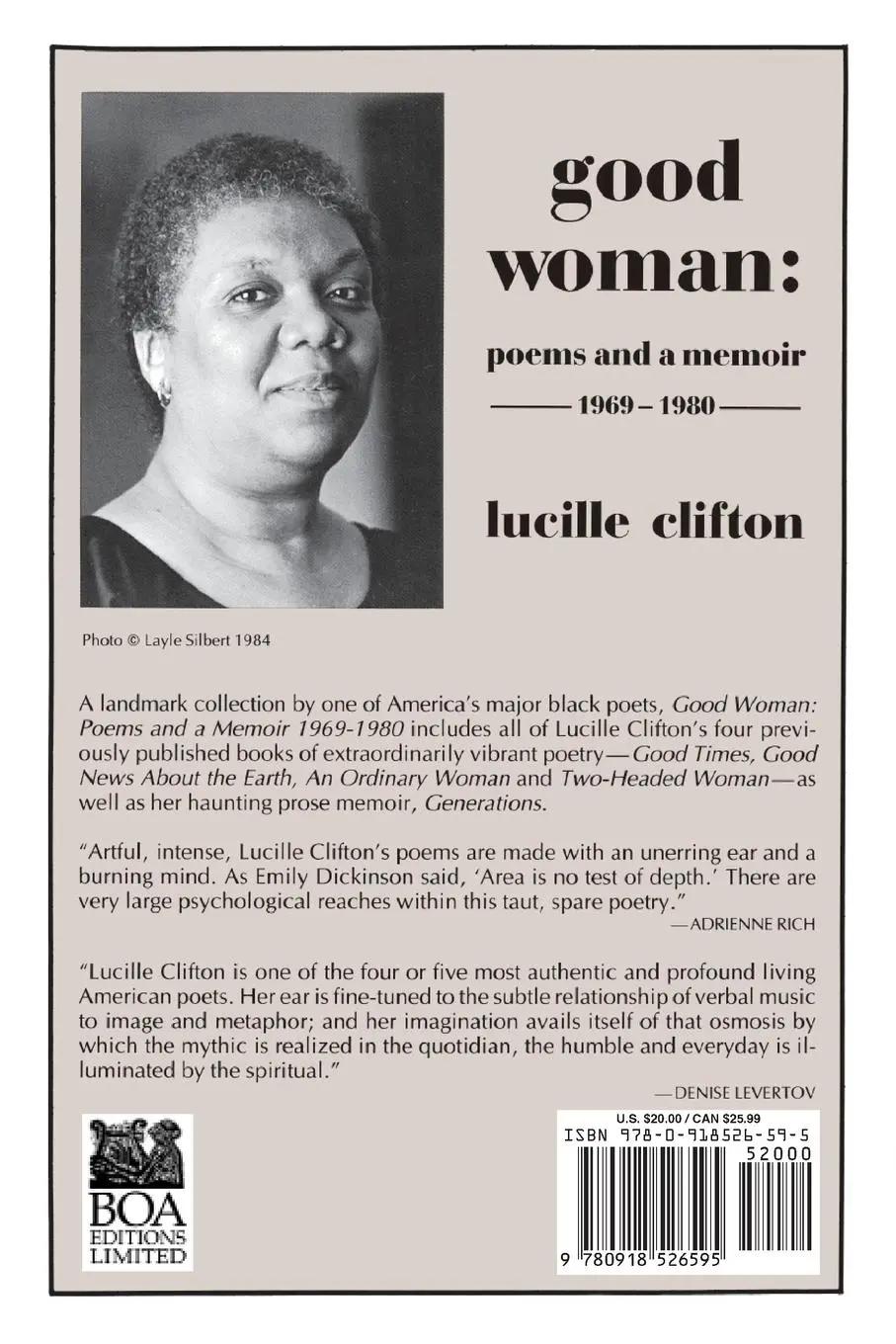 Rückseite: 9780918526595 | Good Woman | Poems and a Memoir 1969-1980 | Lucille Clifton | Buch