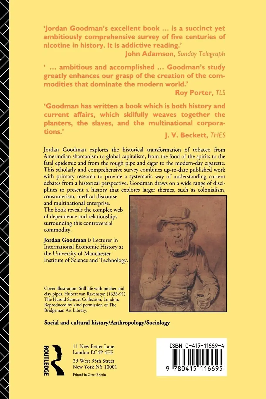 Rückseite: 9780415116695 | Tobacco in History | The Cultures of Dependence | Jordan Goodman