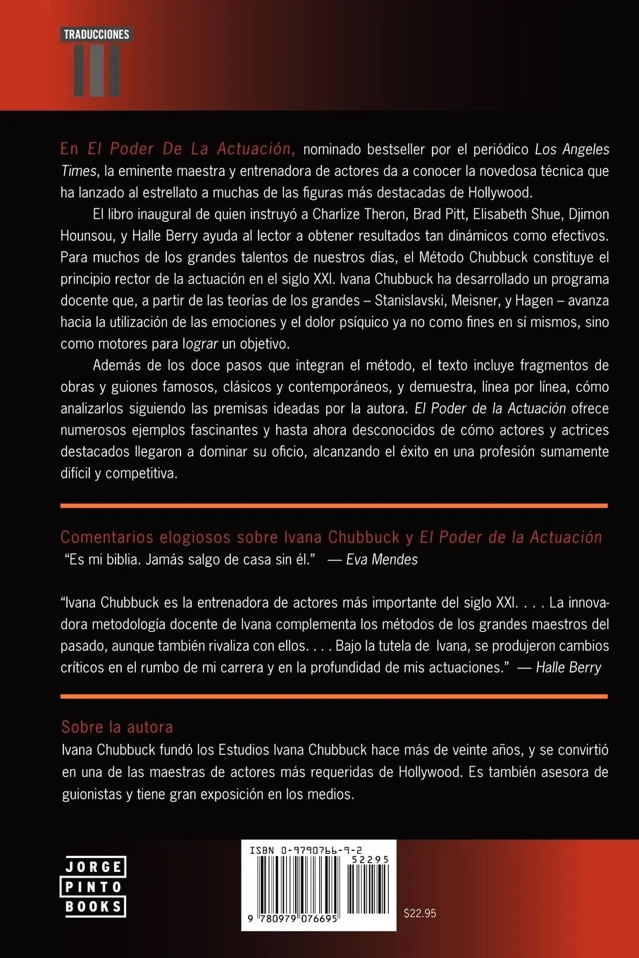 Rückseite: 9780979076695 | El Poder de la Actuacion. El Metodo de Ivana Chubbuck | Ivana Chubbuck