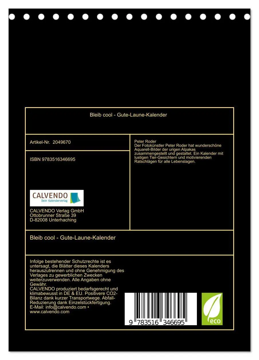 Bild: 9783516346695 | Bleib cool - Gute-Laune-Kalender (Tischkalender 2026 DIN A5 hoch),...