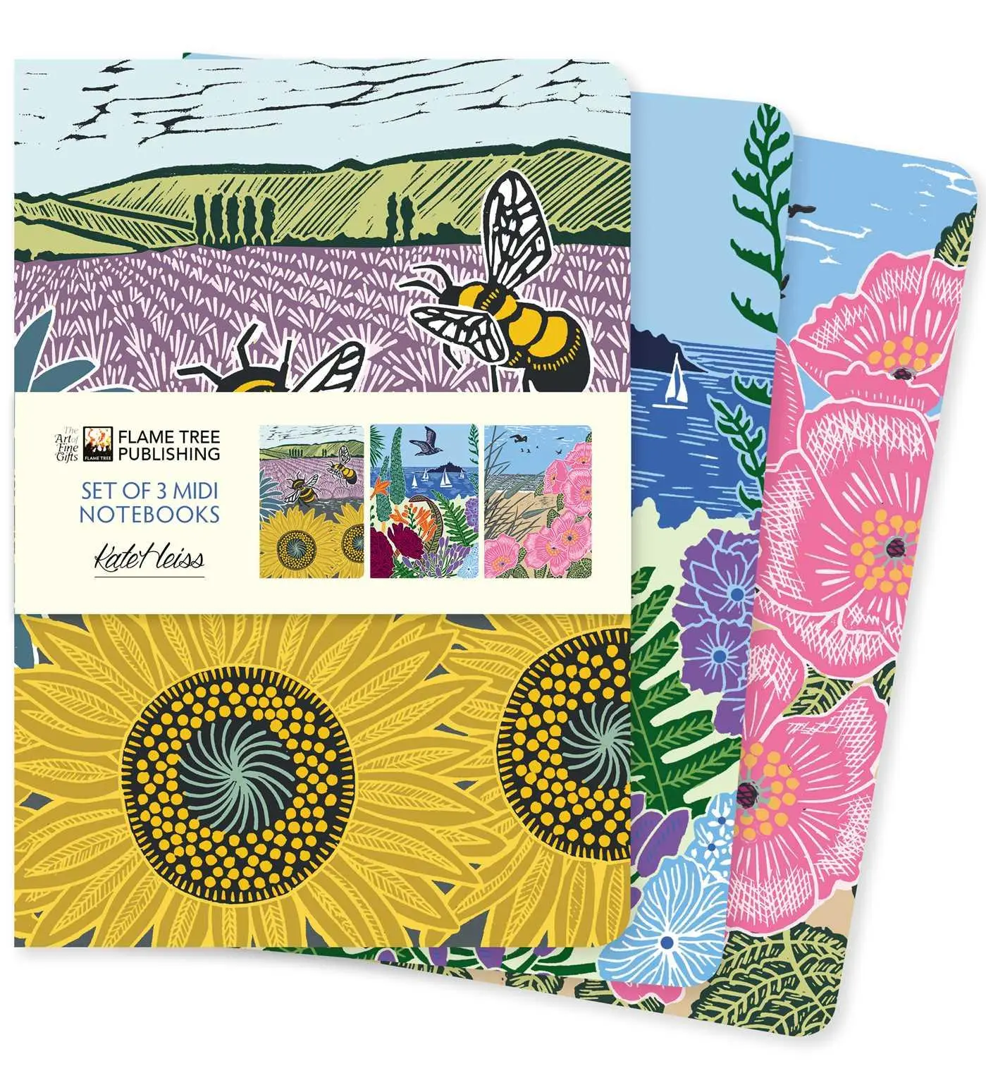 Cover: 9781804176795 | Kate Heiss Set of 3 MIDI Notebooks | Flame Tree Publishing | Buch